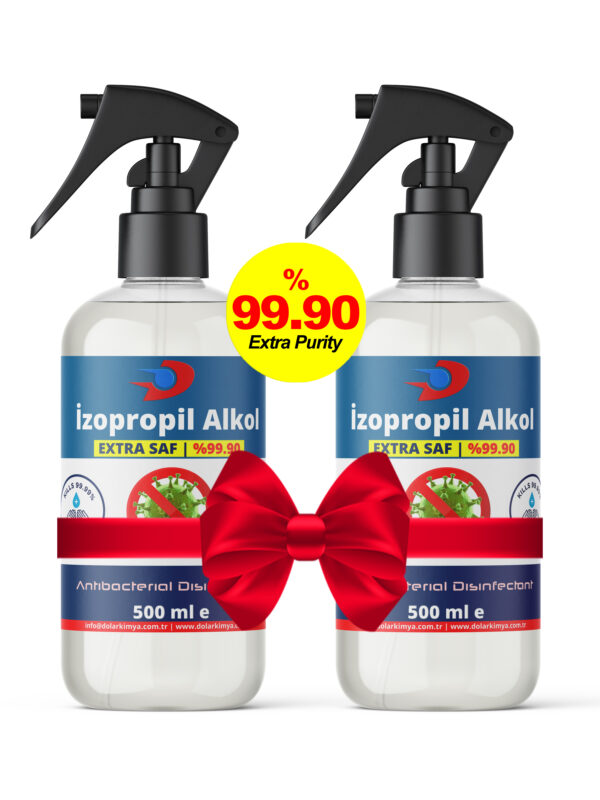 İzoPropil Alkol (İPA) | Sprey Başlıklı Dezenfektan | 1 Litre (2x500 mL)